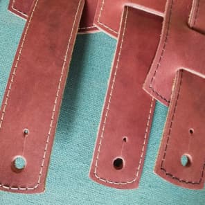Well-Hung If Life Gives you Lemons 3" Wide Padded Leather Guitar Strap 2017 Indian Red / Maltese Cro image 11