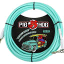 Pig Hog PCH20SGR 1/4' Straight to 1/4' Right-Angle Seafoam Green Instrument Cable, 20 feet
