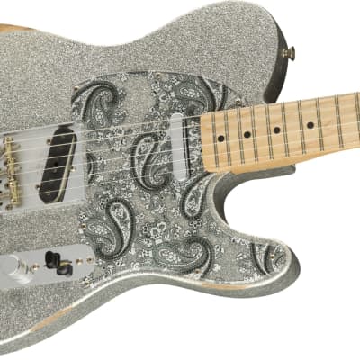 Fender Brad Paisley Road Worn Telecaster Electric Guitar Silver Sparkle image 11
