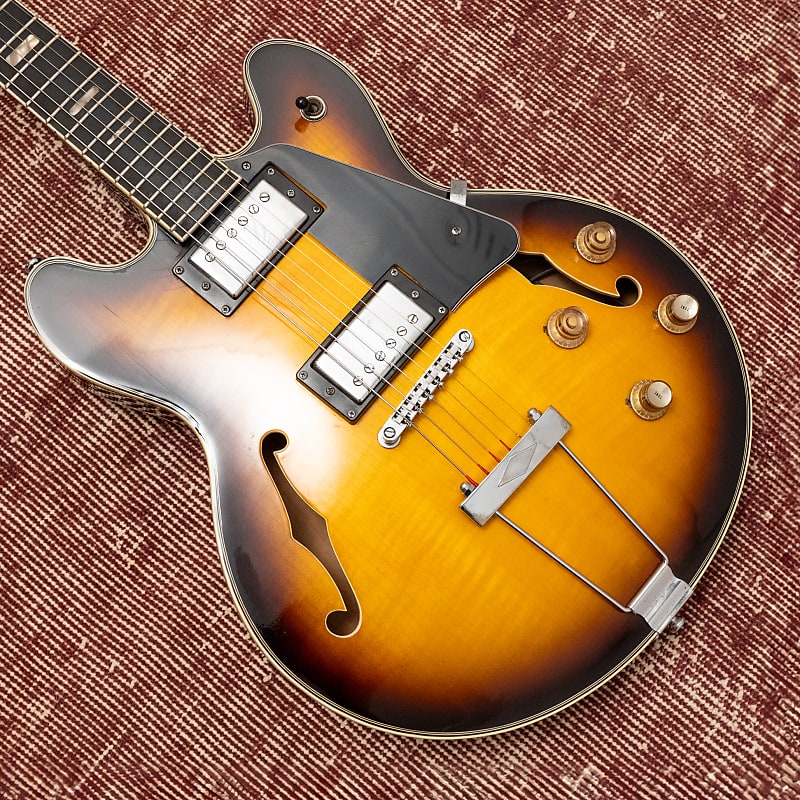 🎸 1970's Greco SA-500 (ES-390) Hollow Body Guitar MIJ - Brown Vintage Sunburst image 1