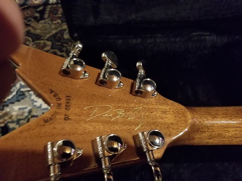 Dimebag Dean usa razorback flamed top Natural Wood Signed by Dimebag Dean usa razorback flamed top Natural Wood Signed by