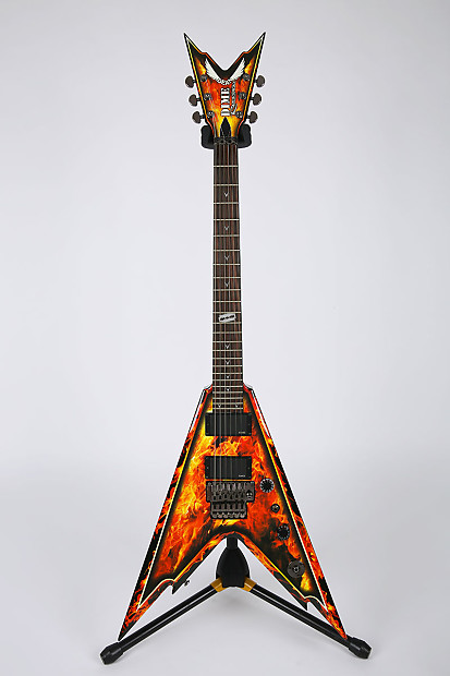 Dean Razorback V 25.5 Explosion FR Floyd Rose EMG Unique