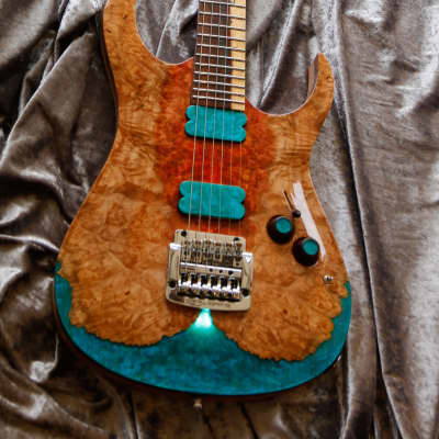 GB Liuteria Boutique guitar Ergal 6 string illuminated resin image 23