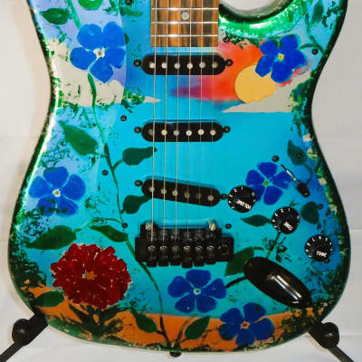 PETER KELLET ANODIZED ALUMINUM STRATOCASTER MID 90's - MULTICOLORED ANODIZED for sale