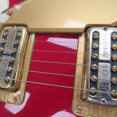 1990 Made in Japan Gretsch G6131 Jet Firebird Gold on Red Guitar With Original Case image 8