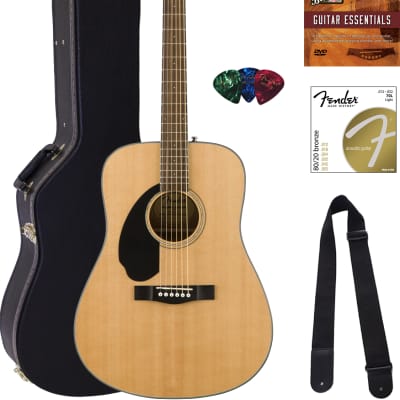 Fender CD-60S Solid Top Dreadnought Acoustic Guitar, Left Handed - Natural w/ Hard Case image 1