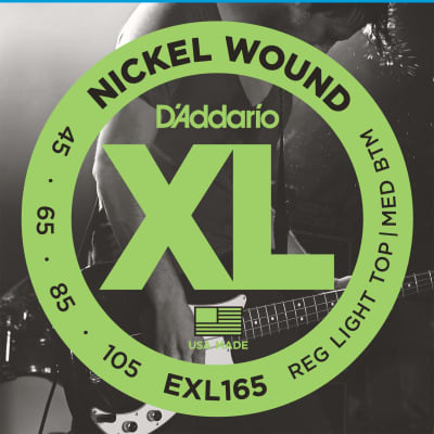 D'Addario EXL165 Nickel Wound Bass Guitar Strings, Custom Light, 45-105, Long S image 1