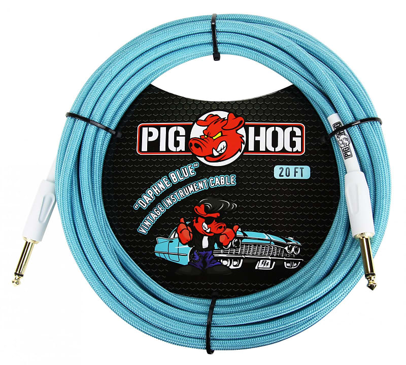 Pig Hog PCH20DB Daphne Blue 20' Vintage Series Instrument Cable image 1