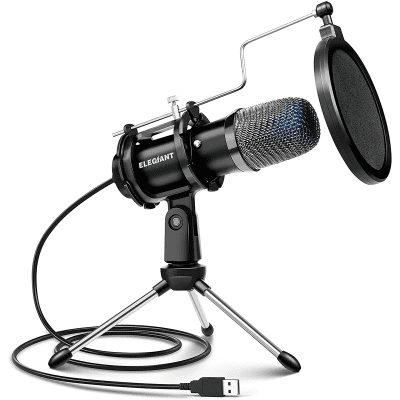 ELEGIANT EGM-04 Computer Microphone USB Wired Condenser Gaming Microphone with Tripod Stand image 3