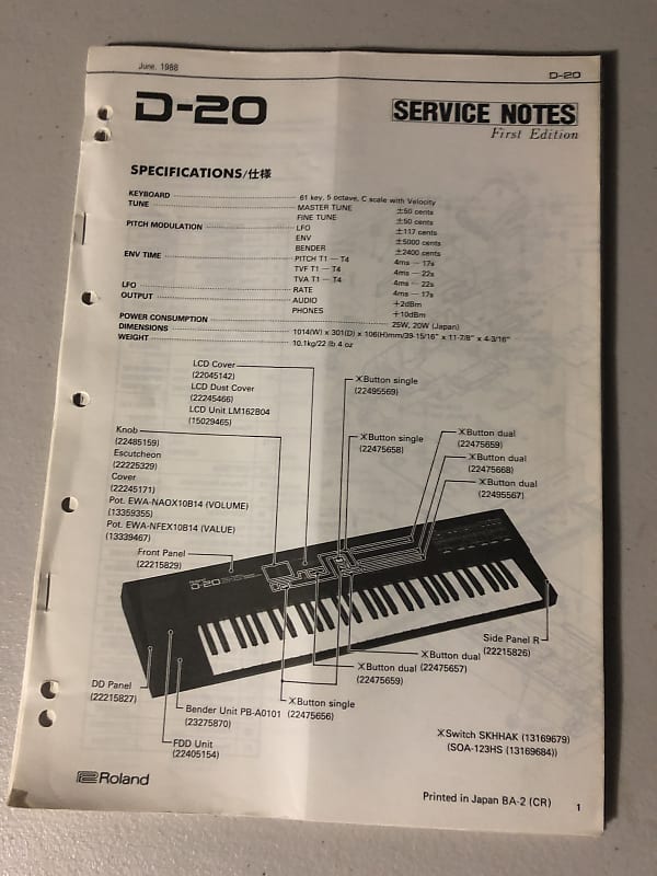 Roland D-20 Multi Timbral Linear Synthesizer and | Reverb UK