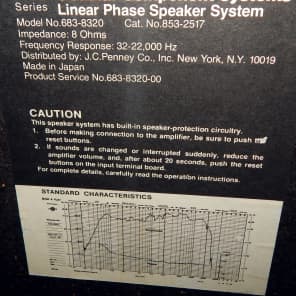 mcs panasonic technics 683-8320 time aligned 3 way vintage speakers image 5