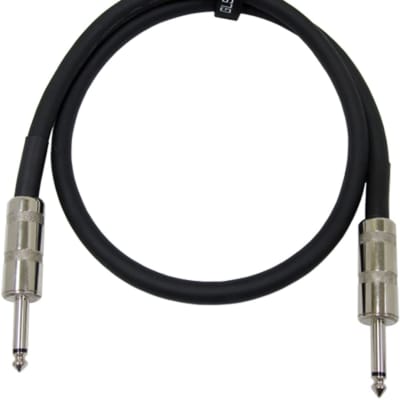 GLS Audio Speaker Cable 1/4" to 1/4" - 12 AWG Professional Bass/Guitar Speaker Cable for Amp - Black, 3 Ft. image 1