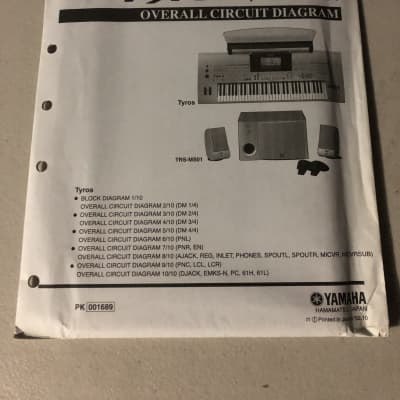 Yamaha  TYROS Digital Workstation/ TRS-MS01 Monitor Speaker Overall Circuit Diagram  2002