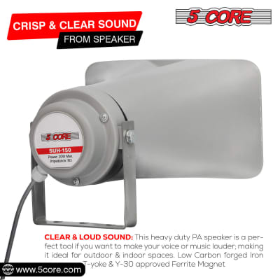 5Core PA Horn Speaker 2Pcs 6" x 10" Outdoor Speakers Siren Loudspeaker 200W PMPO image 4