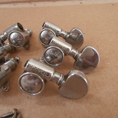 Set of Vintage 1960's Grover Chrome Pat. Pend. USA Tuners, Tuning Keys! Original Bushings, Screws! image 3