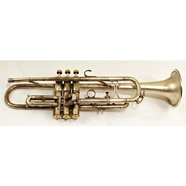 Vintage 1925 King Liberty Bb/A Trumpet, Silver Gold Wash
