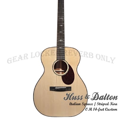 Huss & Dalton OM Custom Italian straight-gained Spruce & Striped Koa handcrafted 14-fret guitar 5822 image 1