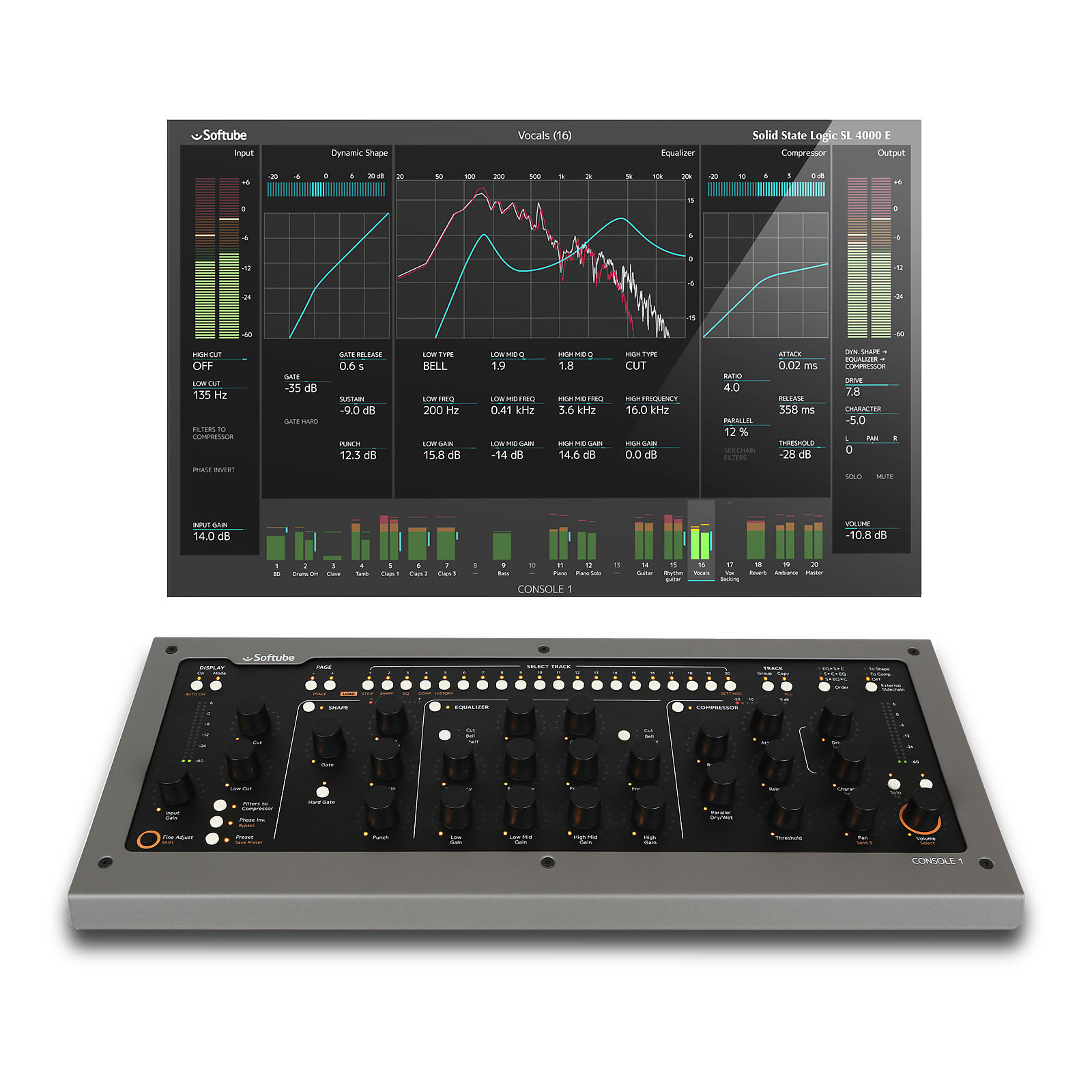 Softube Console 1 MKII Hardware/Software Mixer | Reverb