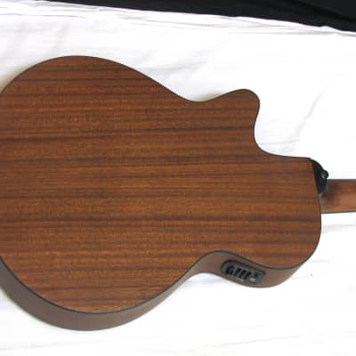LUNA Tattoo Spruce 30" SCALE 4-string acoustic BASS guitar -Tribal Rosette - B image 5