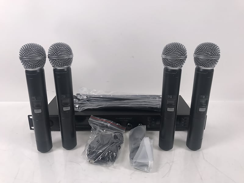 Phenyx Pro PTU 7000 Quad Channel Wireless Microphone Reverb UK