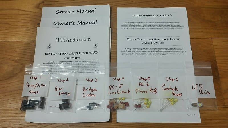 Dynaco PAS restoration kit filter capacitor repair rebuild fix  			