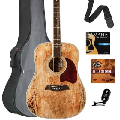 Oscar Schmidt OG2SM Spalted Maple Dreadnought Acoustic Guitar w/ Gig Bag for sale