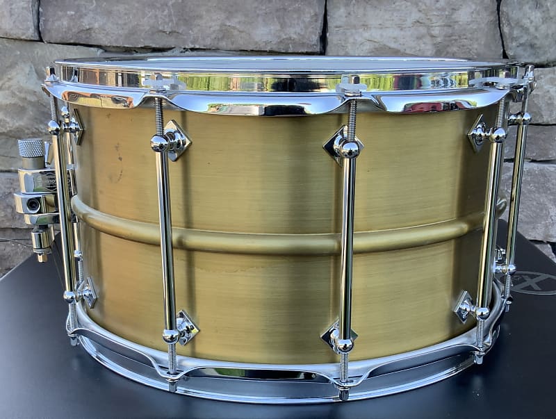 Craviotto AK brass SPL 8x14 snare drum from Johnny’s personal stash