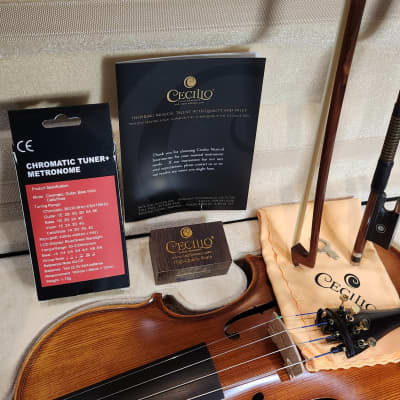 Cecilio 4/4 Advanced Level Violin Featuring Aged 7+ Years - Solid Spruce Top Highly Flamed One-Piece Maple Back and Sides All-Ebony Components, Independent Fine-Tuners, Brazilwood Bows, Hand-Rubbed Oil Finish... image 22