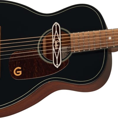 Gretsch - Deltoluxe Parlor - Acoustic-Electric Guitar - Walnut Fingerboard - Tortoiseshell Pickguard - Black Top for sale