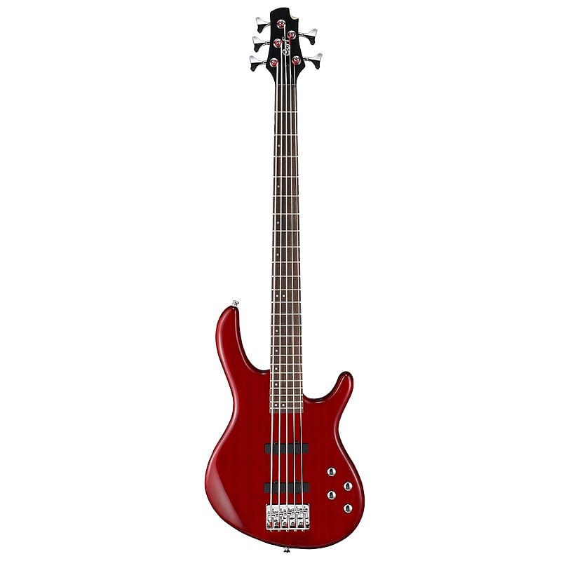 Cort Action V Plus 5-String Bass, Trans Red image 1