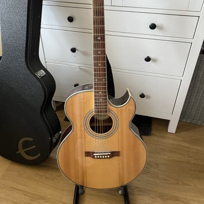 Epiphone PR-5E Acoustic/Electric Guitar with Florentine Cutaway 2010s - Natural for sale