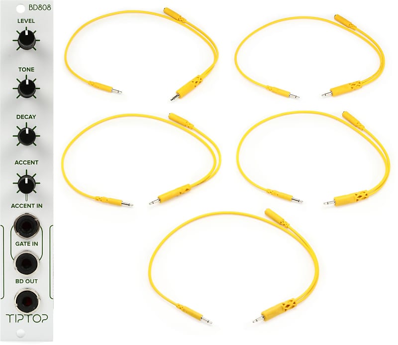 Tiptop Audio BD808 Eurorack Analog Bass Drum Module Bundle Reverb