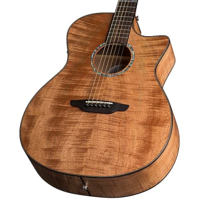 Luna High Tide Exotic Mahogany Satin Natural CAW Acoustic-Electric -Free Shipping! HT EXM GCE image 4