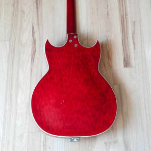 1960s Kay Red Devil Speed Demon Vintage Electric Hollowbody Guitar w/gigbag image 3