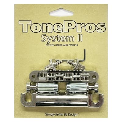 TonePros Nashville Complete Un-Notched Bridge & Tailpiece Set LPS02-C Chrome for sale