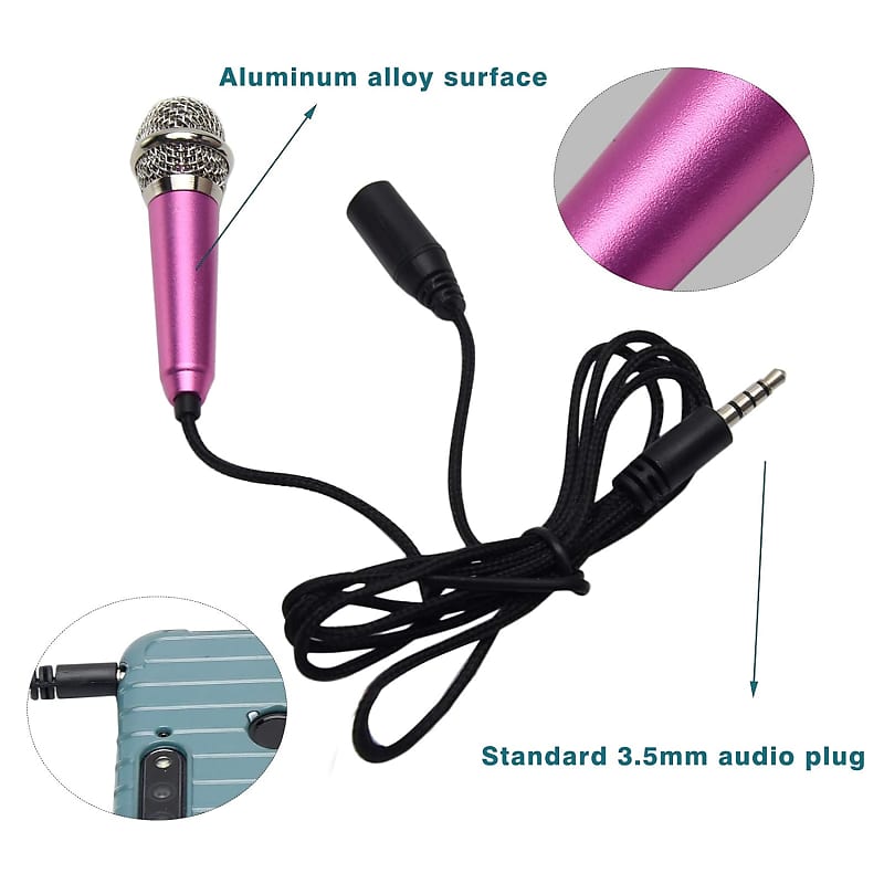 4Pcs Mini Microphone with Omnidirectional Stereo Mic for Voice Recording,  Portable Microphone Chatting and Singing Compatible with Smartphone