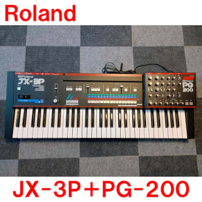 Roland JX-3P 61-Key Programmable Preset Polyphonic Synthesizer with PG-200 Programmer 1983 - 1985 - Black