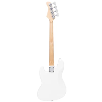 Glarry GJazz Ⅱ Upgrade Electric Bass Guitar White image 7