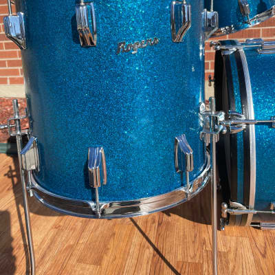 1960s Rogers Holiday Drum Set Blue Sparkle 20/12/14 image 7