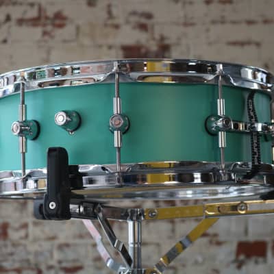 HHG Drums 14x5.5 Tiffany Blue Solid aluminum snare drum 2024 image 7