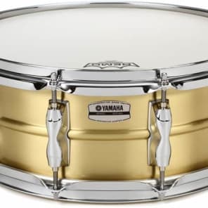 Yamaha Recording Custom Brass Snare Drum - 5.5 x 14-inch - Brushed image 2
