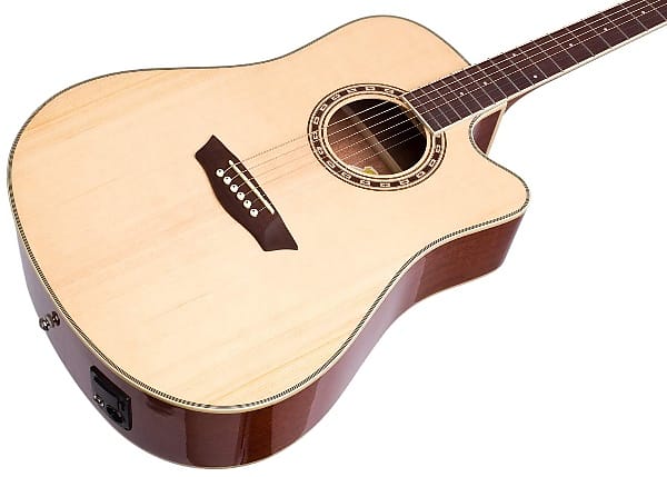 Washburn WD7SCE Harvest Series Dreadnought Cutaway Spruce Top 6-String Acoustic-Electric Guitar image 1
