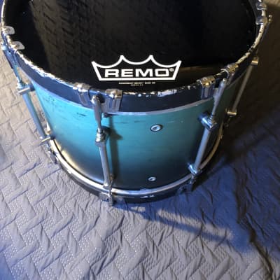 18" Mapex Marching Bass Drum Teal Fade (w/Randall May Carrier) image 1