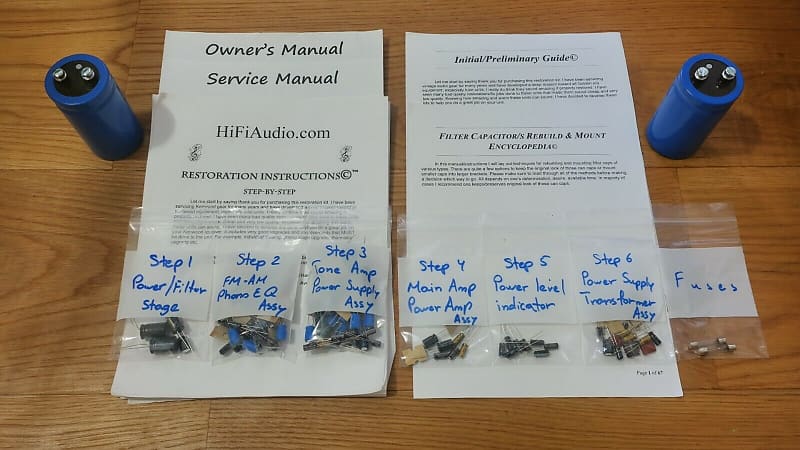 Technics SA-800 restoration kit filter capacitor repair rebuild fix  			