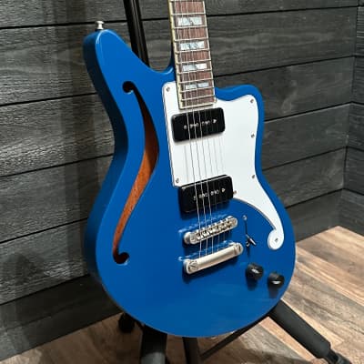 D'Angelico Deluxe Bedford SH Limited-Edition Prototype Semi-Hollow Electric Guitar Sapphire image 2
