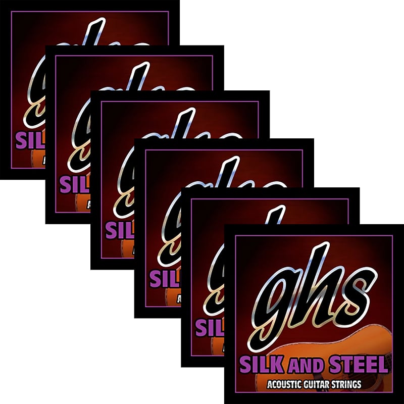 6 Sets GHS Strings 350 Silk and Steel Medium Acoustic Guitar