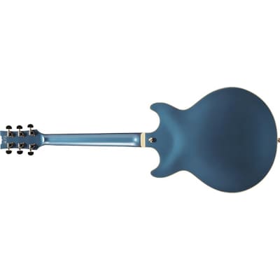 Ibanez AE Series AMH90 Hollow-Body Guitar, Ebony, Prussian Blue Metallic image 5