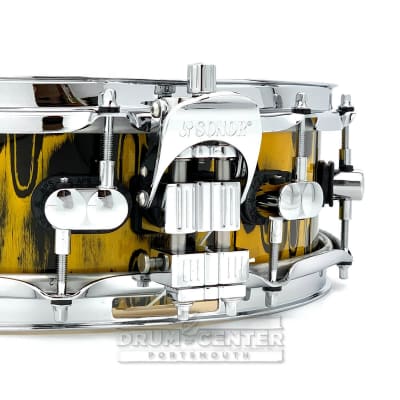 Sonor SQ2 Maple Medium Snare Drum 14x4.25 Yellow Tribal image 3