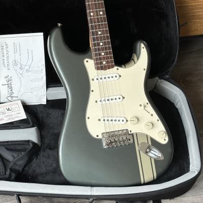 Fender Limited Edition John Mayer Stratocaster 2005 - Charcoal Frost Metallic with Racing Stripe image 11