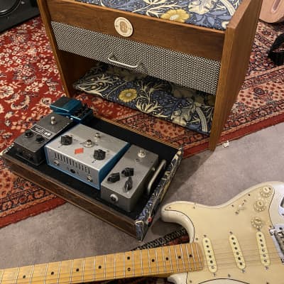 Heavy Seas Amp Riser/ Pedalboard storage for studio - Golden Ash / Sea Weed Morris Fabric image 6